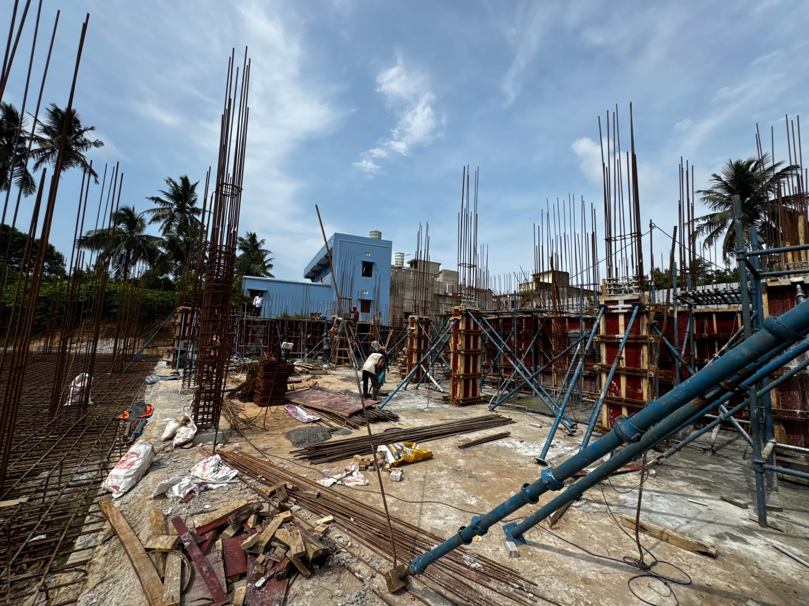 Column Rebar & Shuttering Structural Progress